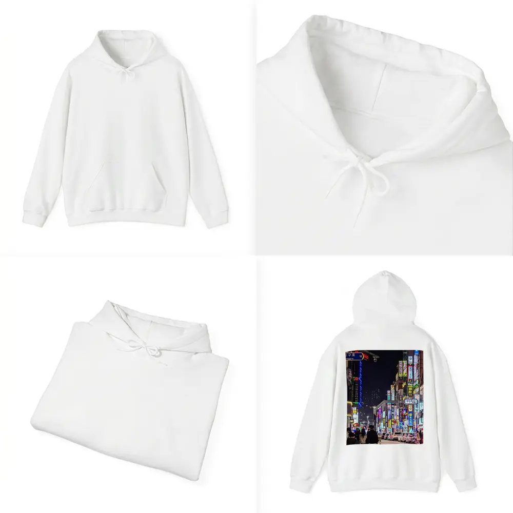 Seoul Korea Neon Street Night Scene – Hoodies