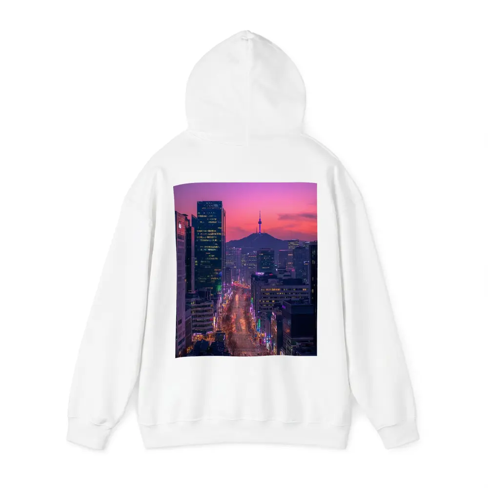 Seoul City Skyline At Purple Sunset – Hoodies