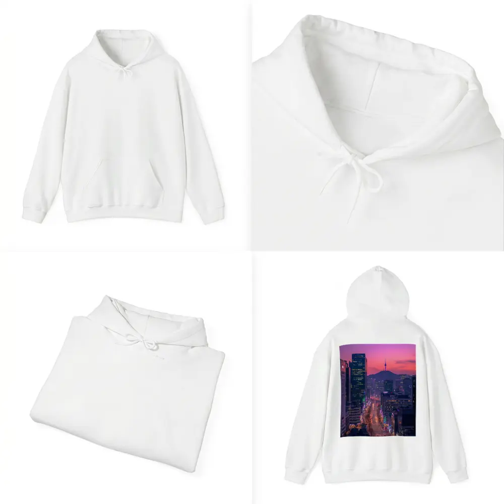 Seoul City Skyline At Purple Sunset – Hoodies