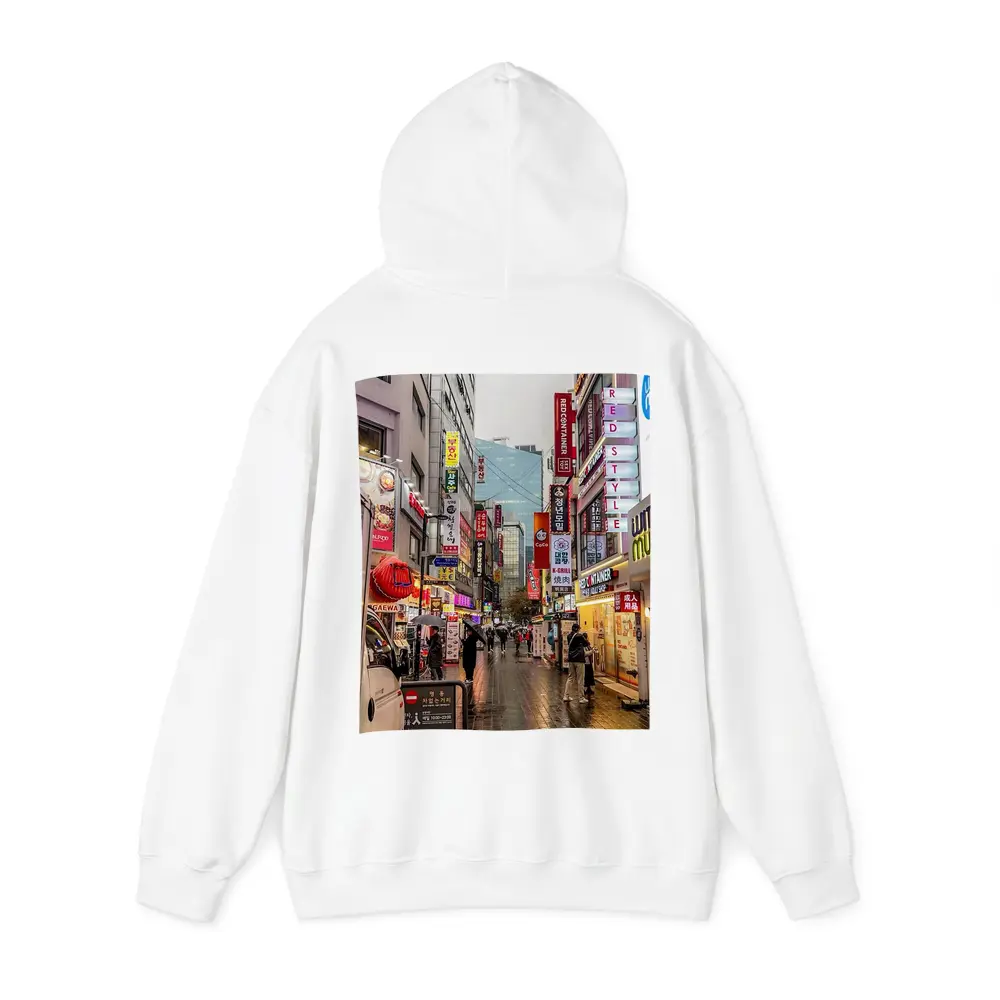 Seoul South Korea Rainy Street Night Scene – Hoodies