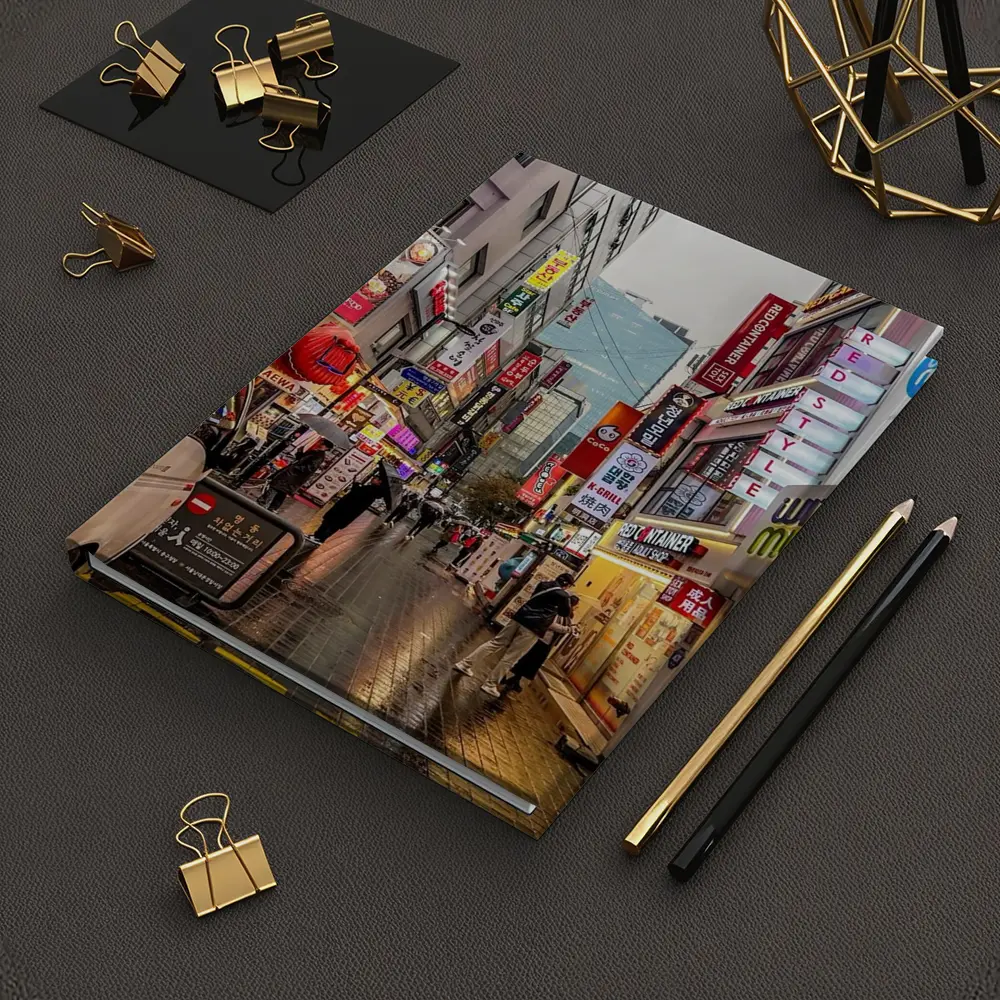 Seoul South Korea Rainy Street Night Scene – Notebooks