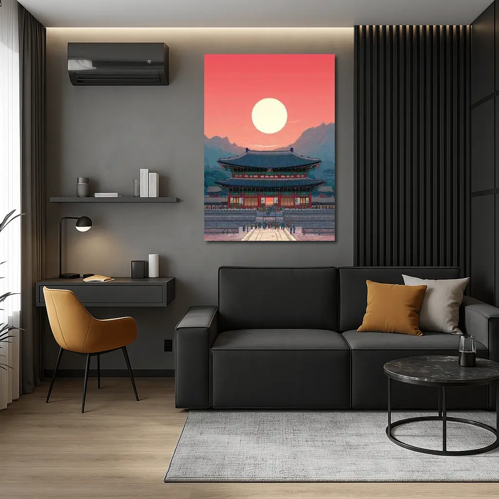Gyeongbokgung Palace Seoul Red Sky Art – Wall Art