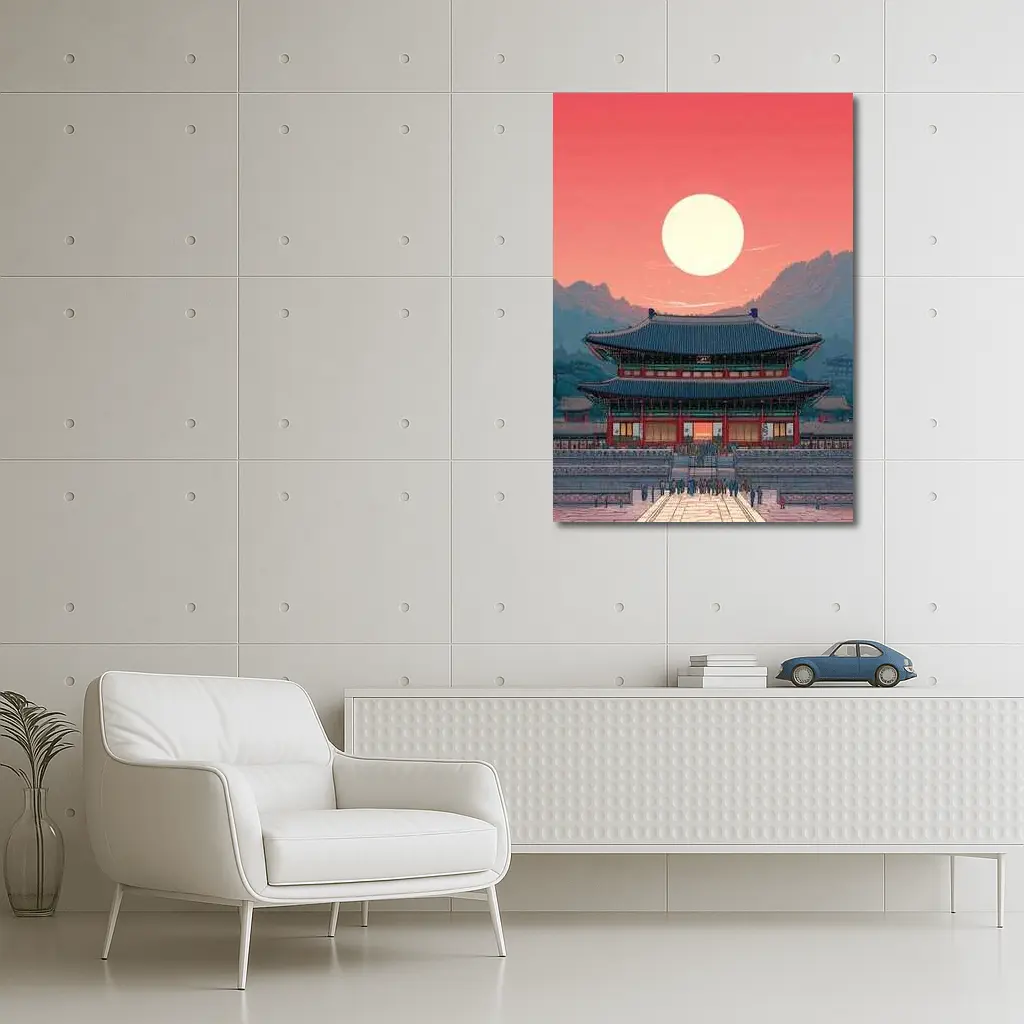 Gyeongbokgung Palace Seoul Red Sky Art – Wall Art