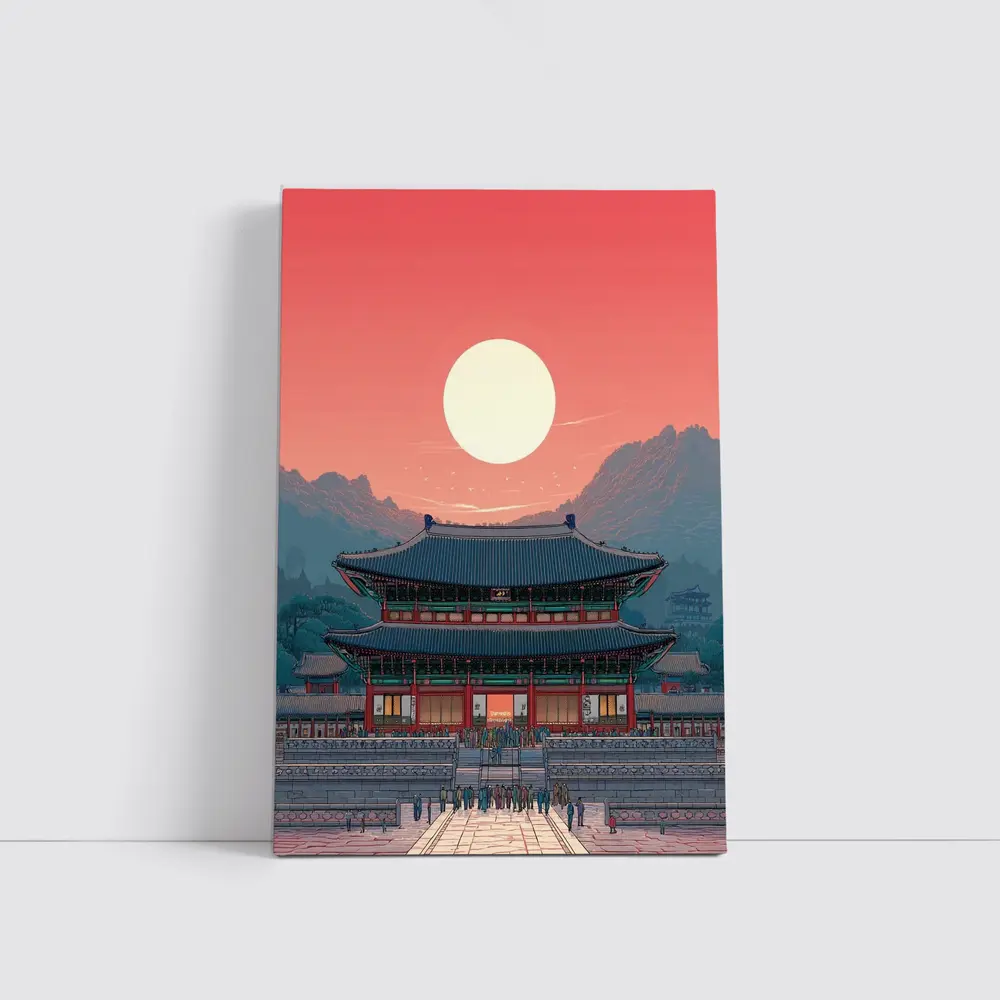 Gyeongbokgung Palace Seoul Red Sky Art – Wall Art