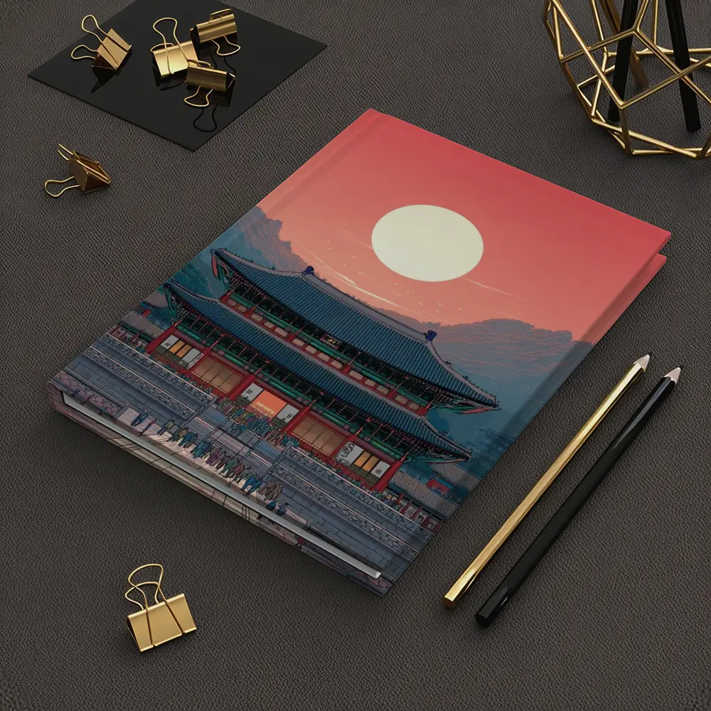 Gyeongbokgung Palace Seoul Red Sky Art – Notebooks