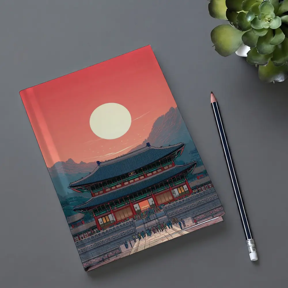 Gyeongbokgung Palace Seoul Red Sky Art – Notebooks