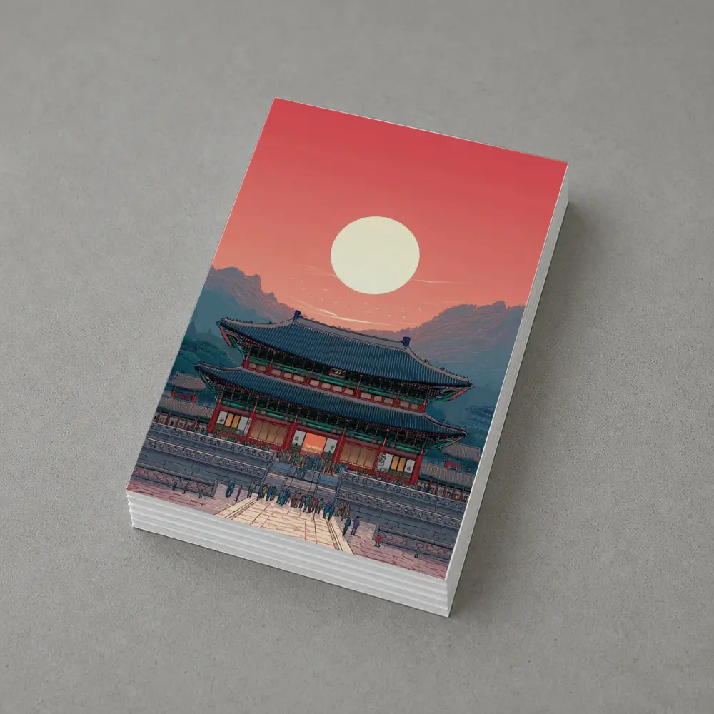 Gyeongbokgung Palace Seoul Red Sky Art – Postcards