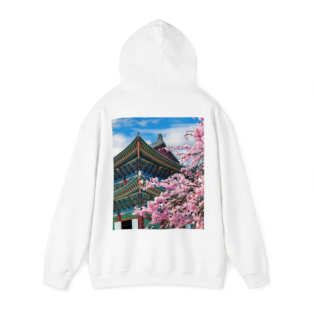 Korean Palace Cherry Blossoms Blue Sky – Hoodies