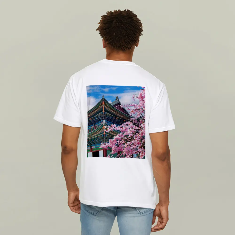Korean Palace Cherry Blossoms Blue Sky – T-Shirts