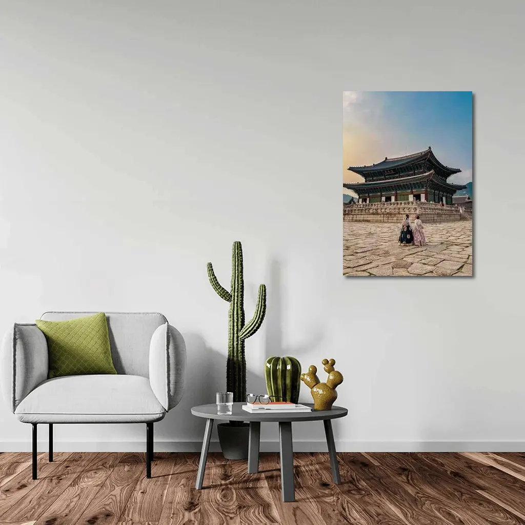Gyeongbokgung Palace Women Wearing Hanbok Seoul – Wall Art