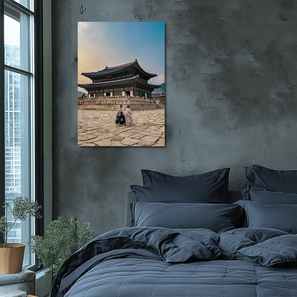 Gyeongbokgung Palace Women Wearing Hanbok Seoul – Wall Art