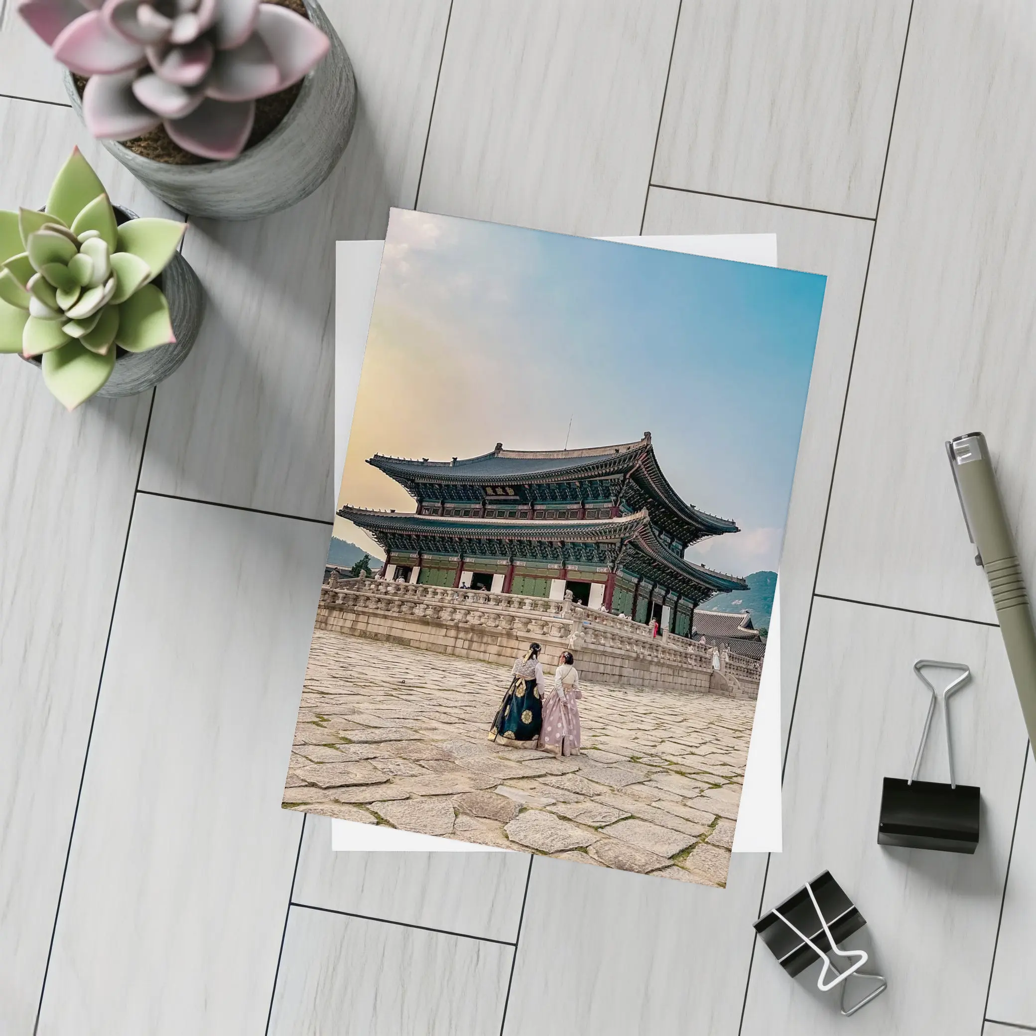Gyeongbokgung Palace Women Wearing Hanbok Seoul – Postcards
