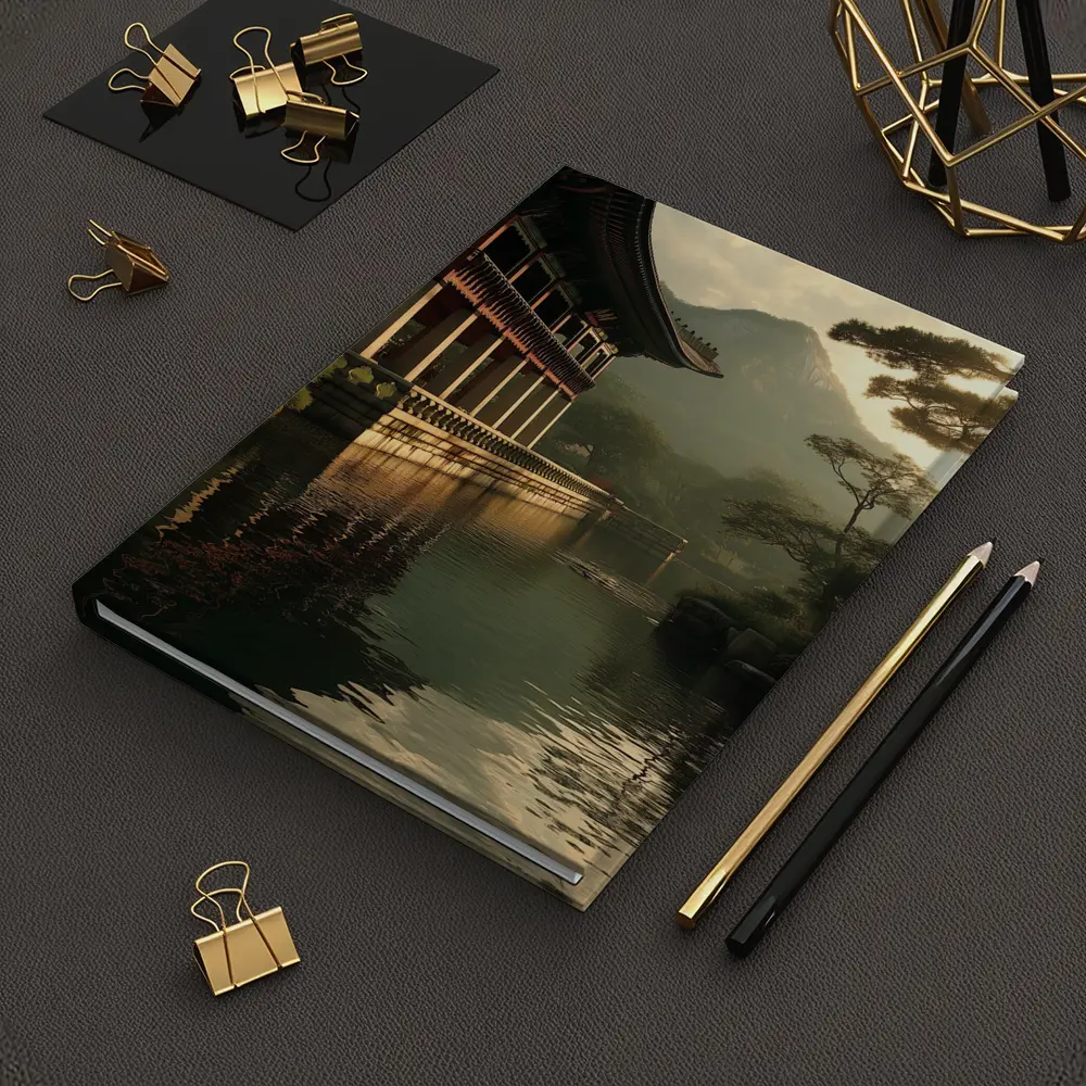Korean Palace Pavilion Mountain Misty Lake – Notebooks