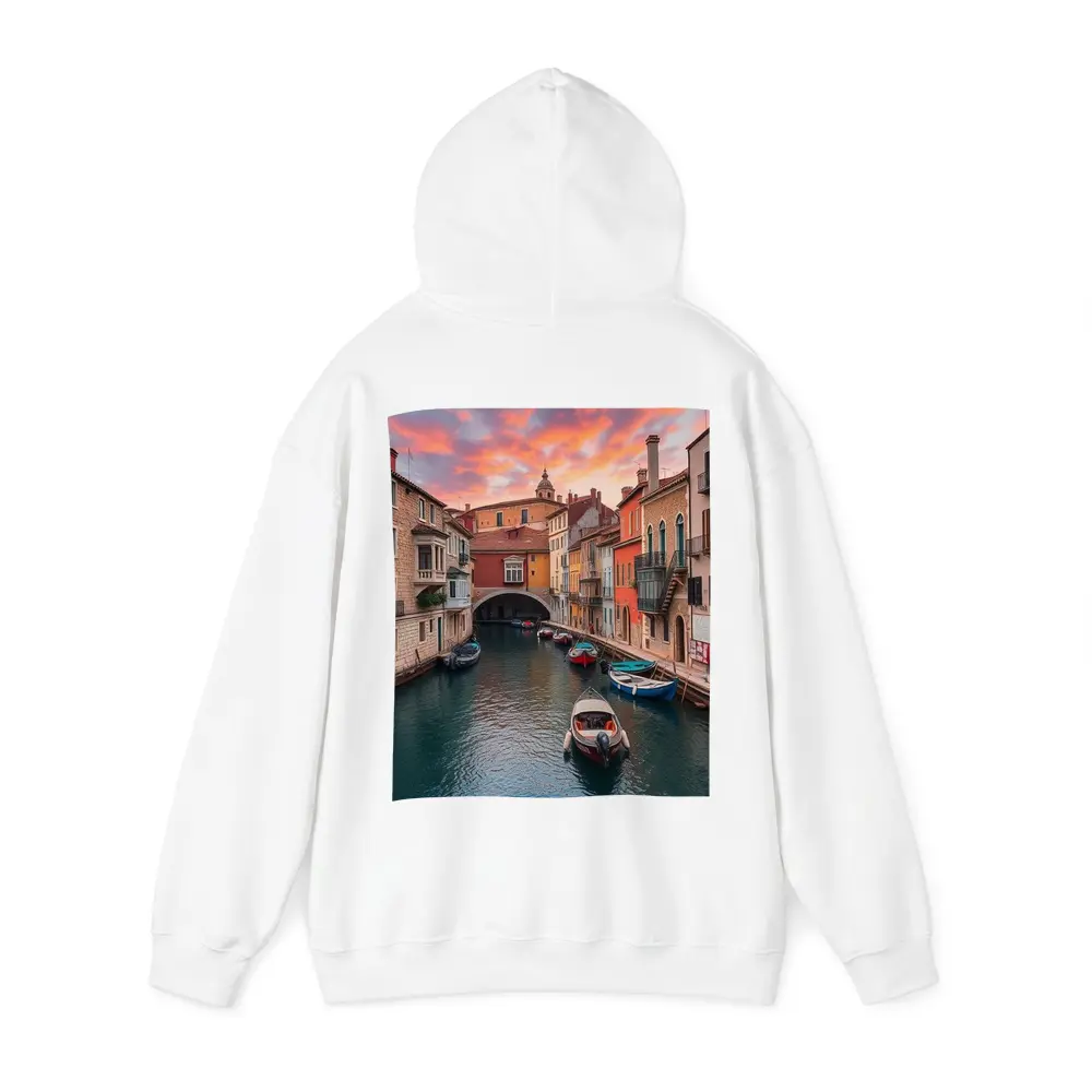 Venice Canal Colorful Sunset Sky Boats – Hoodies