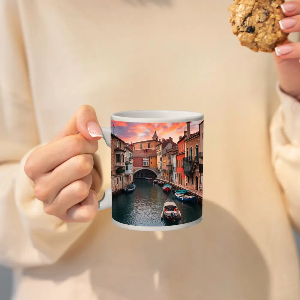Venice Canal Colorful Sunset Sky Boats – Mugs
