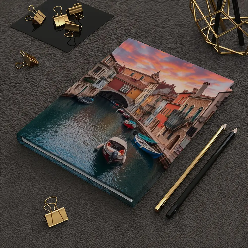 Venice Canal Colorful Sunset Sky Boats – Notebooks