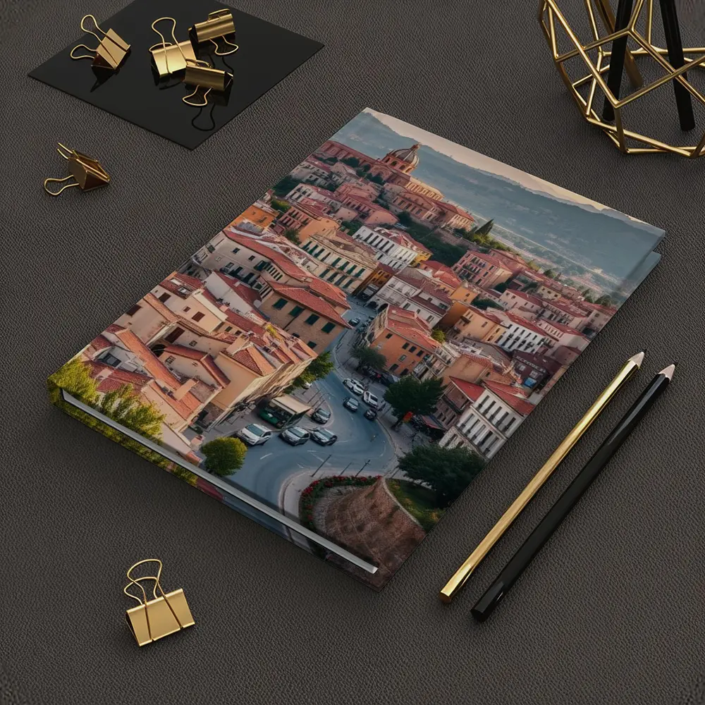 Italian Hilltop Town Warm Sunset Sky – Notebooks