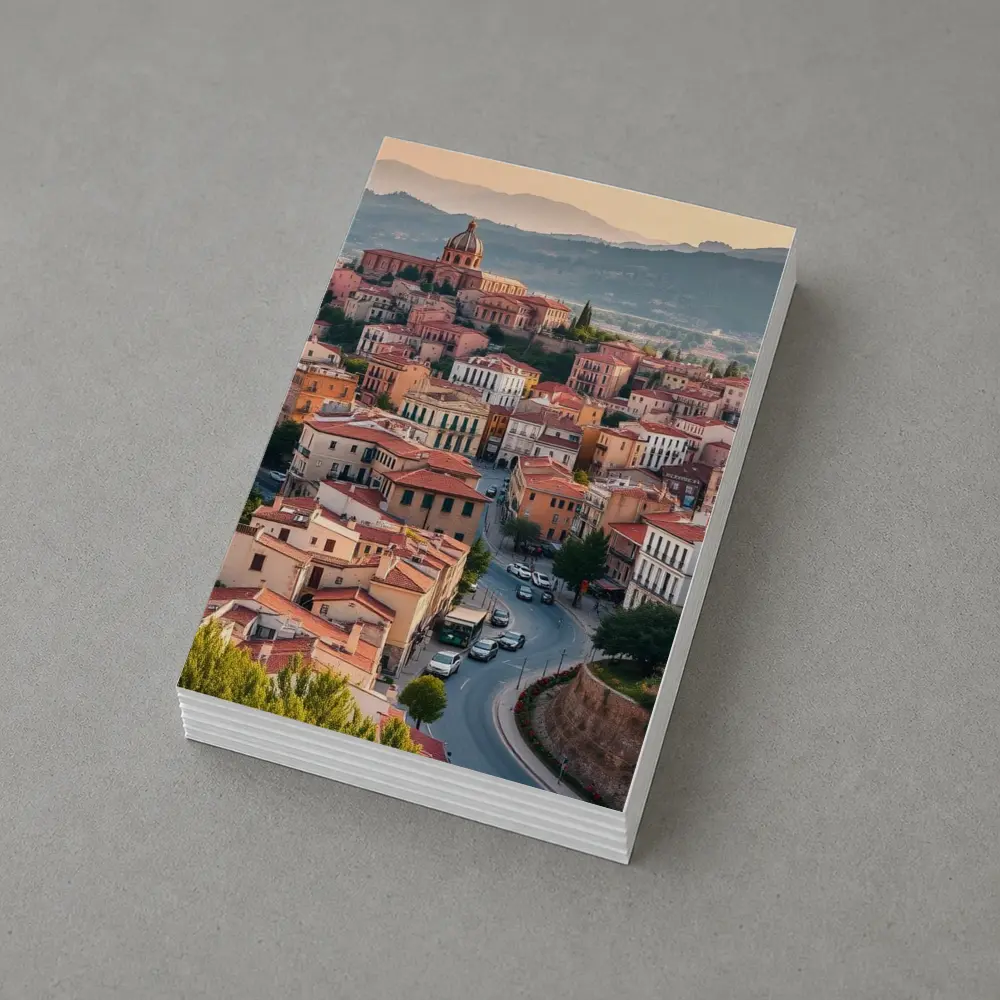 Italian Hilltop Town Warm Sunset Sky – Postcards