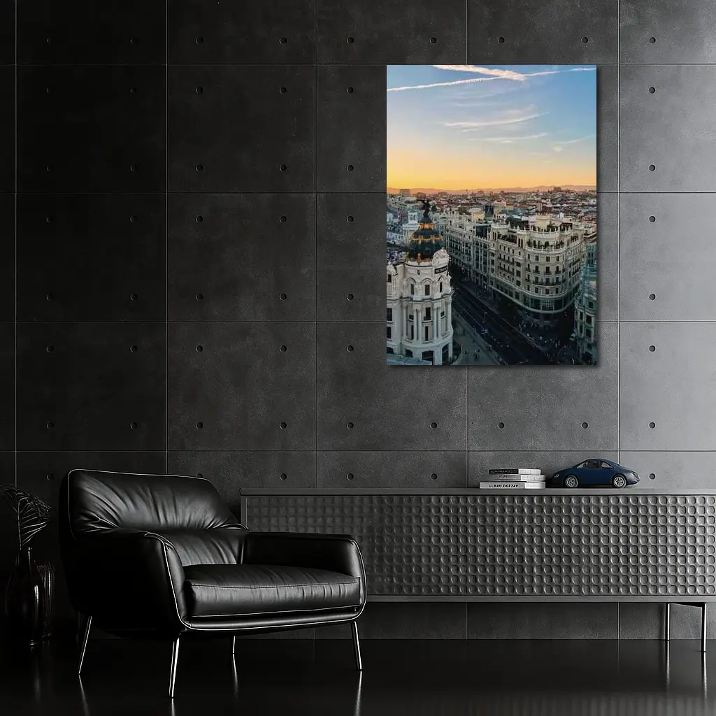 Madrid Gran Via Skyline Sunset View – Wall Art