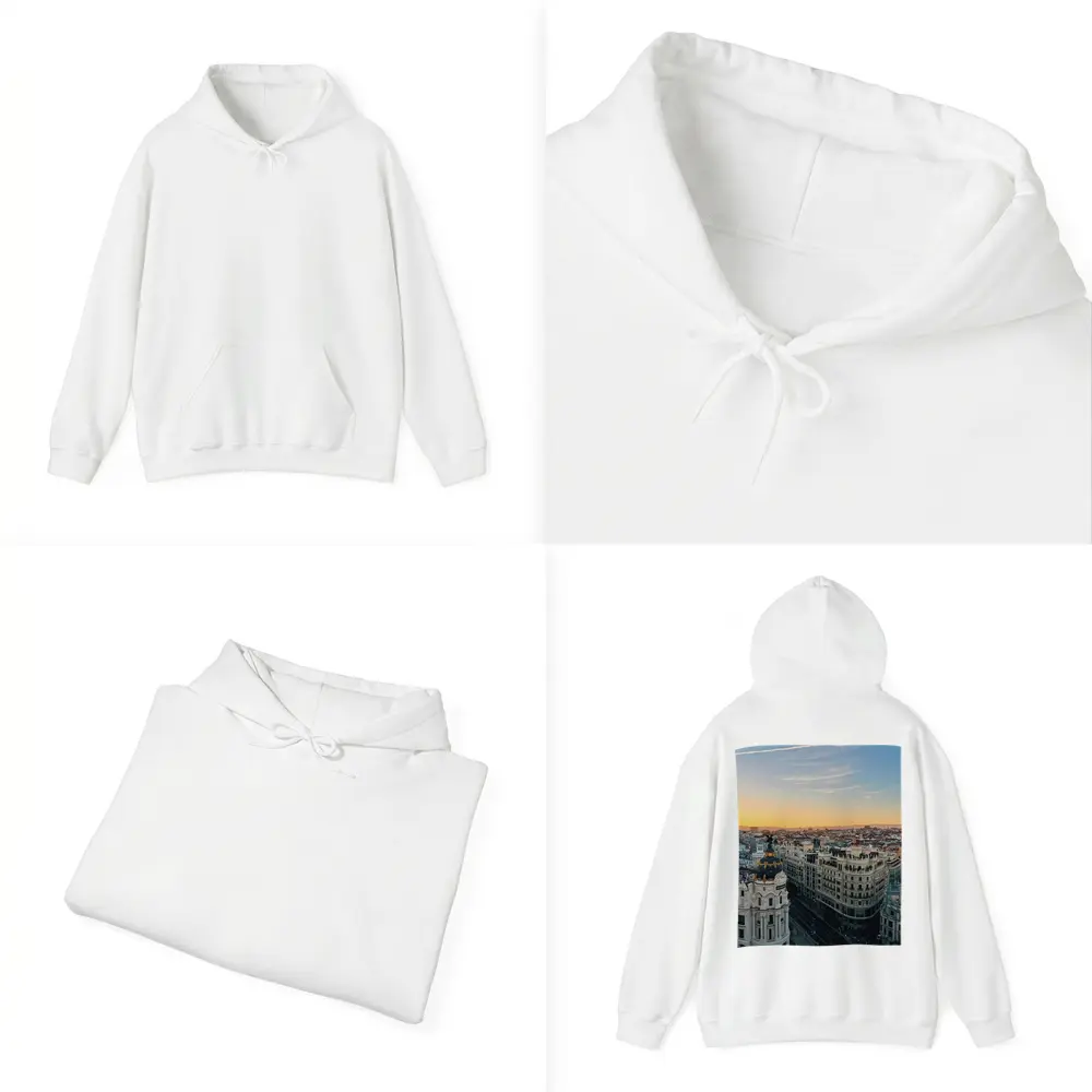 Madrid Gran Via Skyline Sunset View – Hoodies