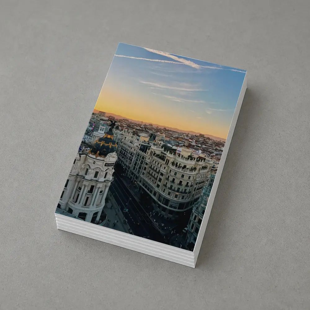 Madrid Gran Via Skyline Sunset View – Postcards