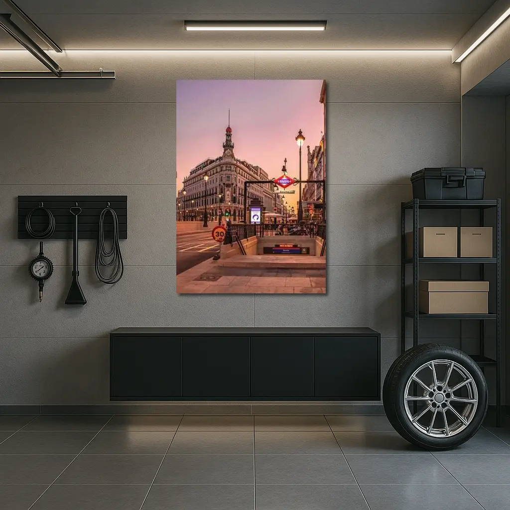 Madrid Metro Sevilla Station Sunset Street – Wall Art