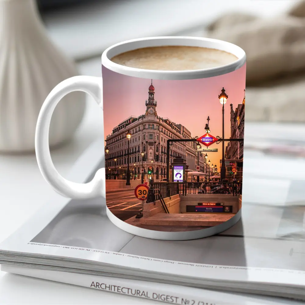 Madrid Metro Sevilla Station Sunset Street – Mugs