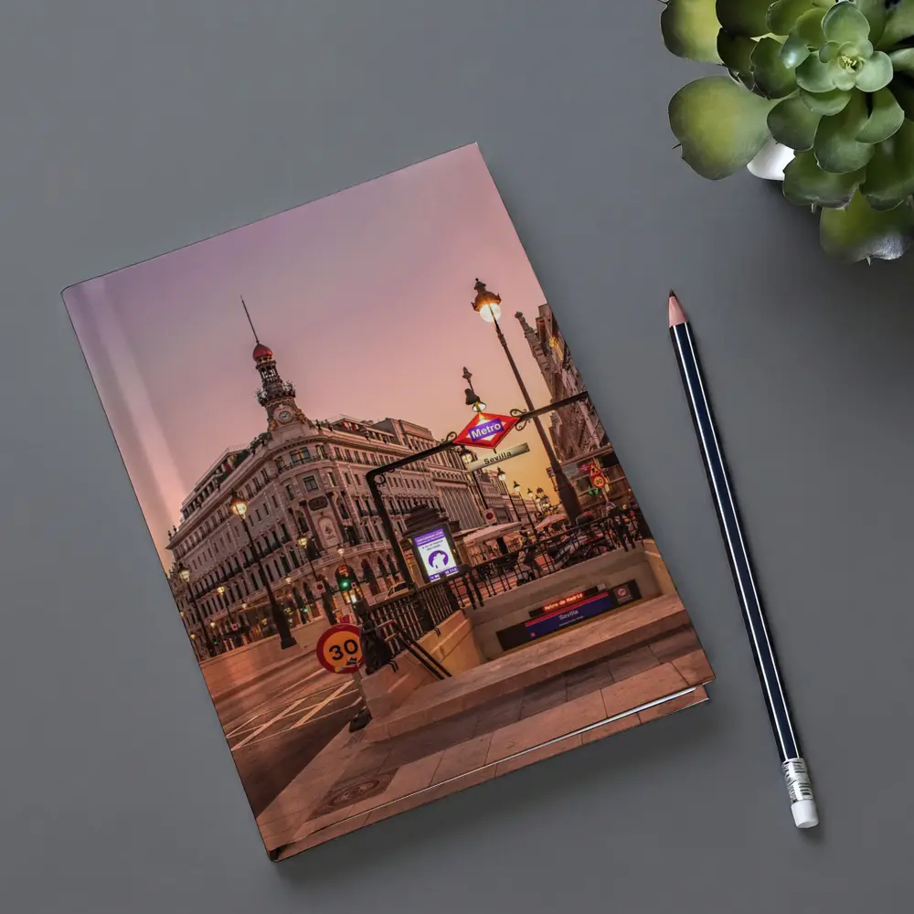 Madrid Metro Sevilla Station Sunset Street – Notebooks