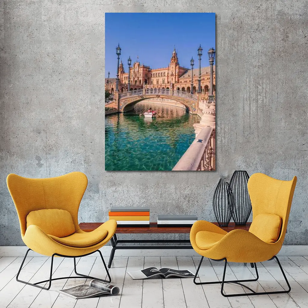 Plaza de Espana Seville Bridge Canal View – Wall Art