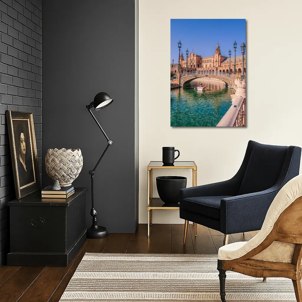 Plaza de Espana Seville Bridge Canal View – Wall Art