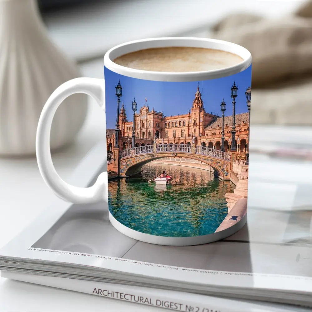 Plaza de Espana Seville Bridge Canal View – Mugs