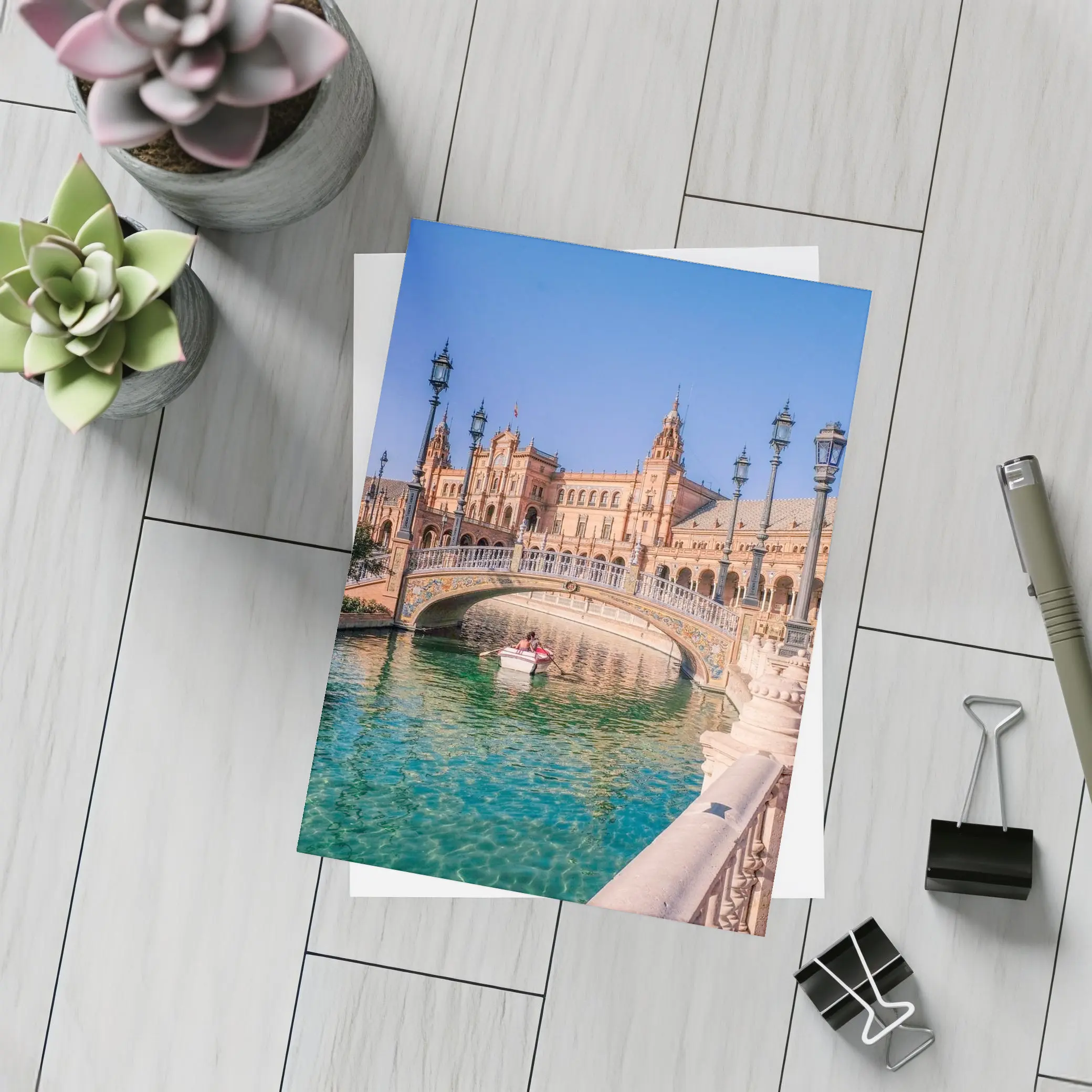 Plaza de Espana Seville Bridge Canal View – Postcards
