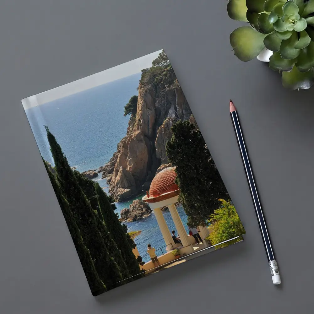 Mediterranean Coastal Gazebo Overlooking Rocky Cliffs – Notebooks