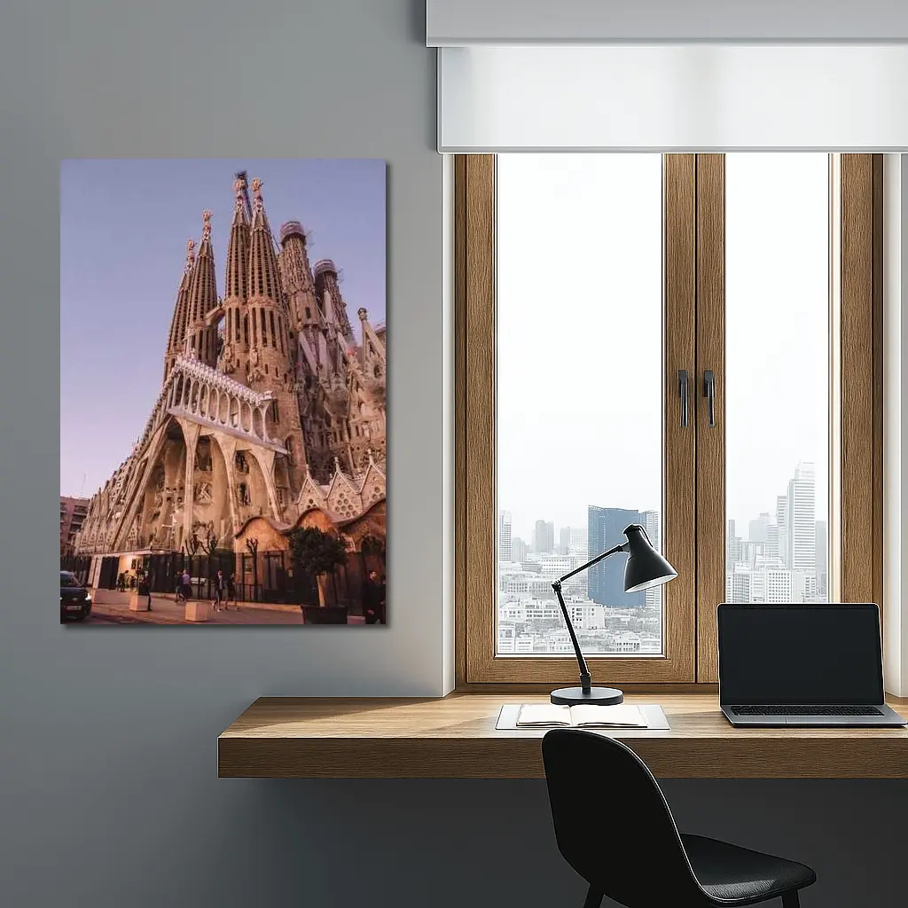 Sagrada Familia Barcelona Dusk Purple Sky – Wall Art