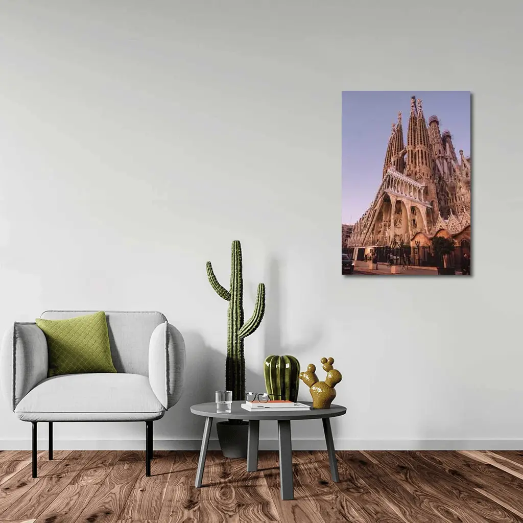 Sagrada Familia Barcelona Dusk Purple Sky – Wall Art