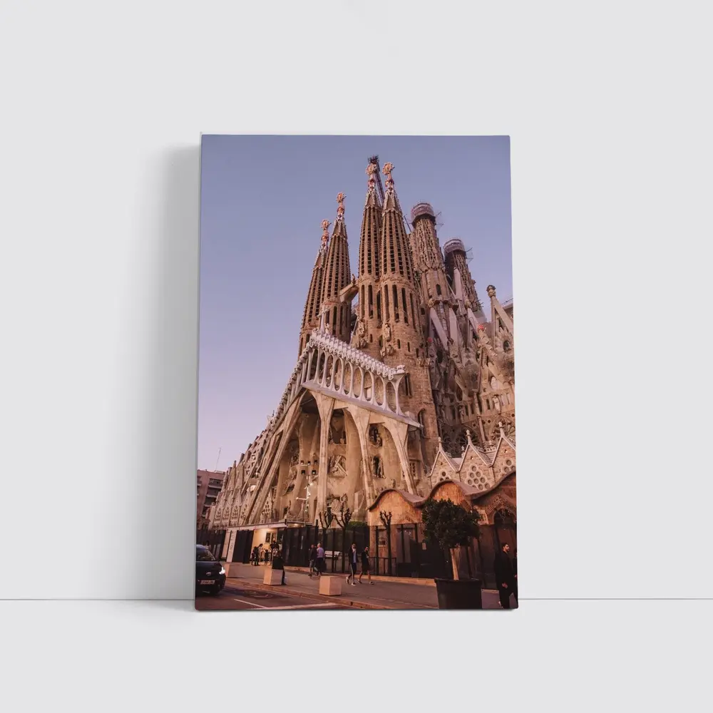 Sagrada Familia Barcelona Dusk Purple Sky – Wall Art