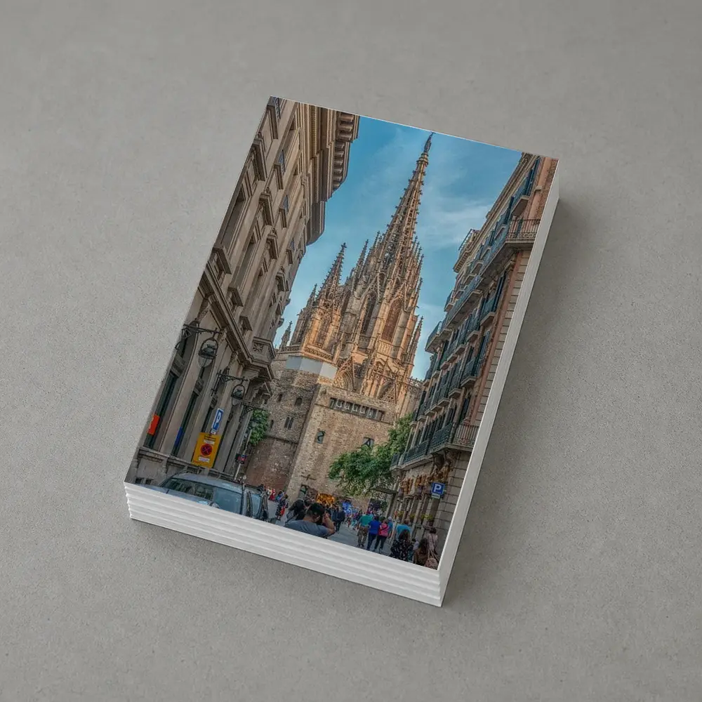 Barcelona Cathedral Gothic Spire Street View – Postcards