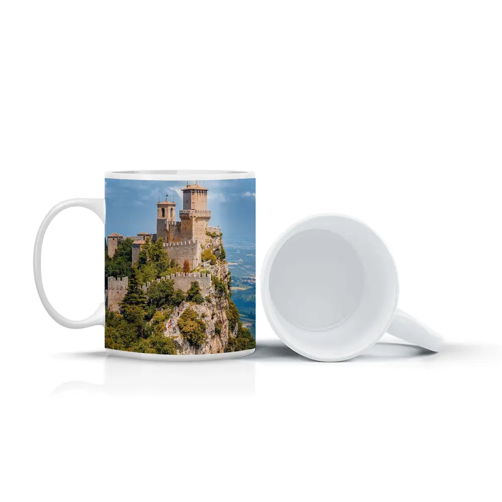 Guaita Tower San Marino Rocky Cliff – Mugs
