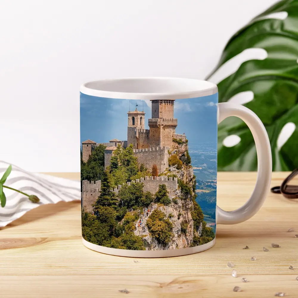 Guaita Tower San Marino Rocky Cliff – Mugs