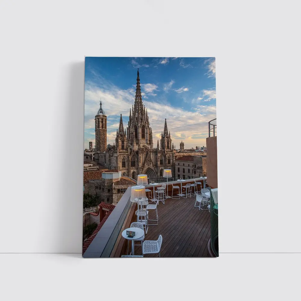 Barcelona Cathedral Rooftop Terrace Sky View – Wall Art