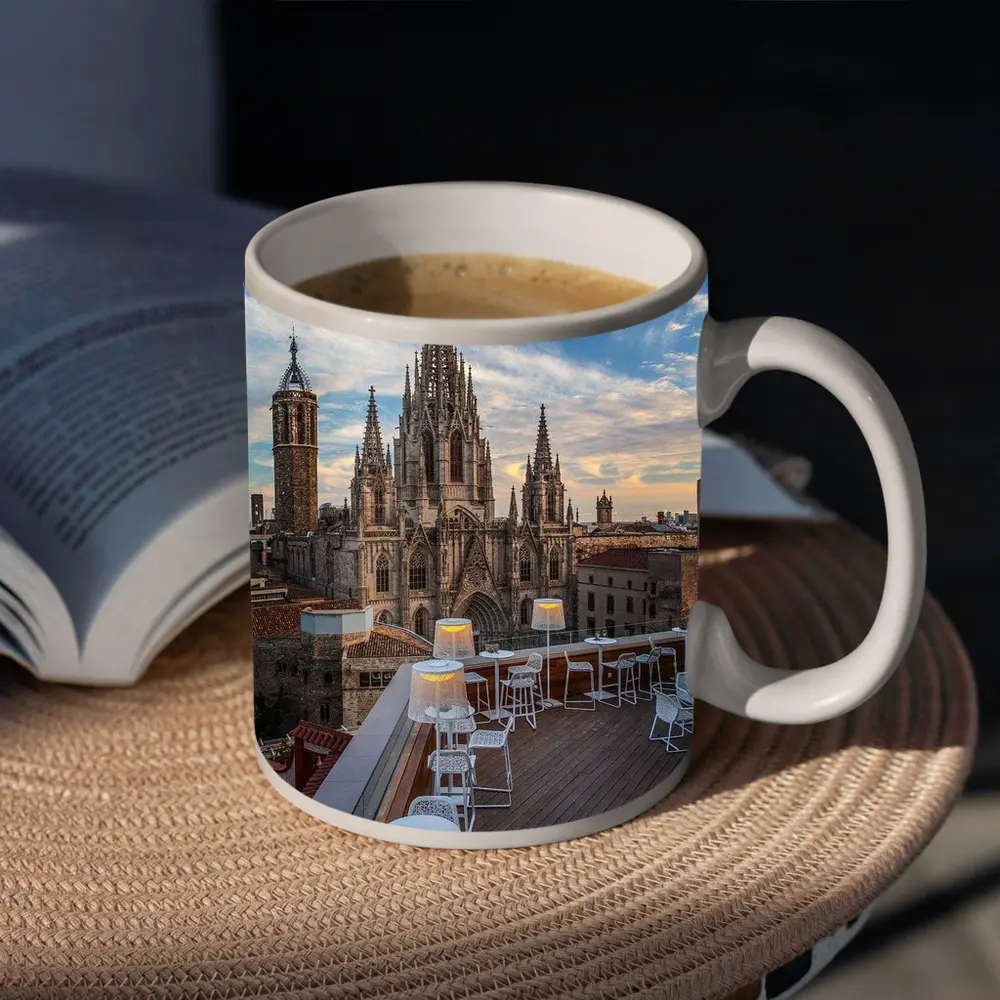 Barcelona Cathedral Rooftop Terrace Sky View – Mugs