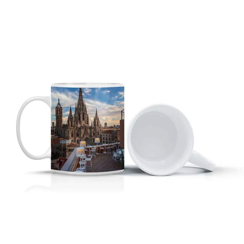 Barcelona Cathedral Rooftop Terrace Sky View – Mugs