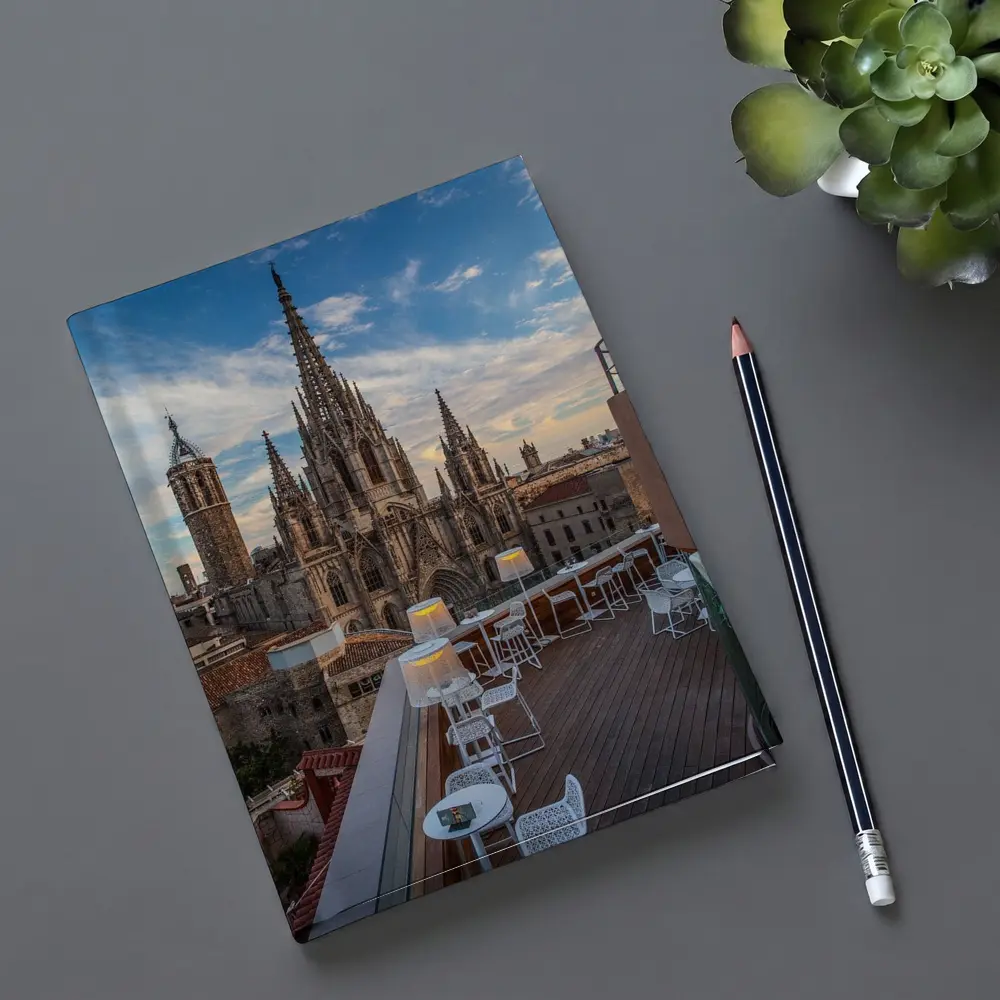 Barcelona Cathedral Rooftop Terrace Sky View – Notebooks