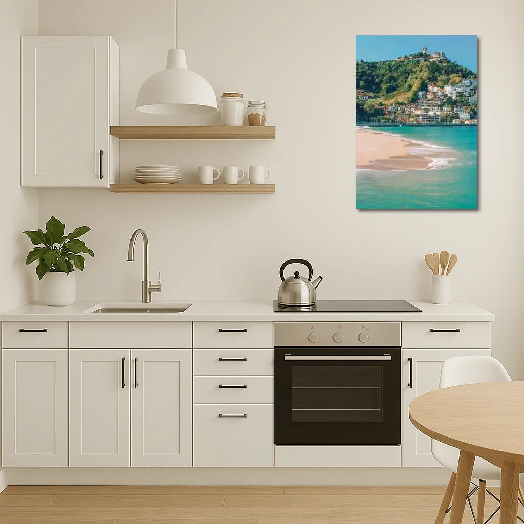San Sebastian Beach Coastal Town Hill Spain – Wall Art