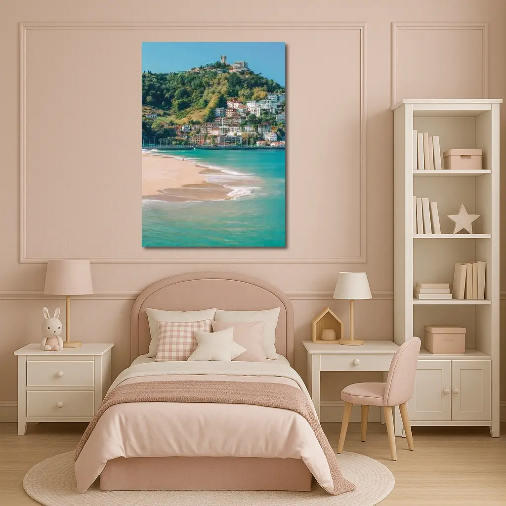 San Sebastian Beach Coastal Town Hill Spain – Wall Art