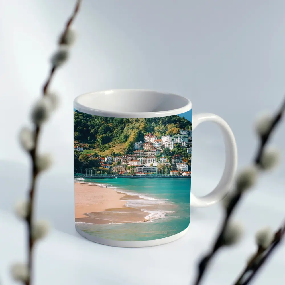 San Sebastian Beach Coastal Town Hill Spain – Mugs