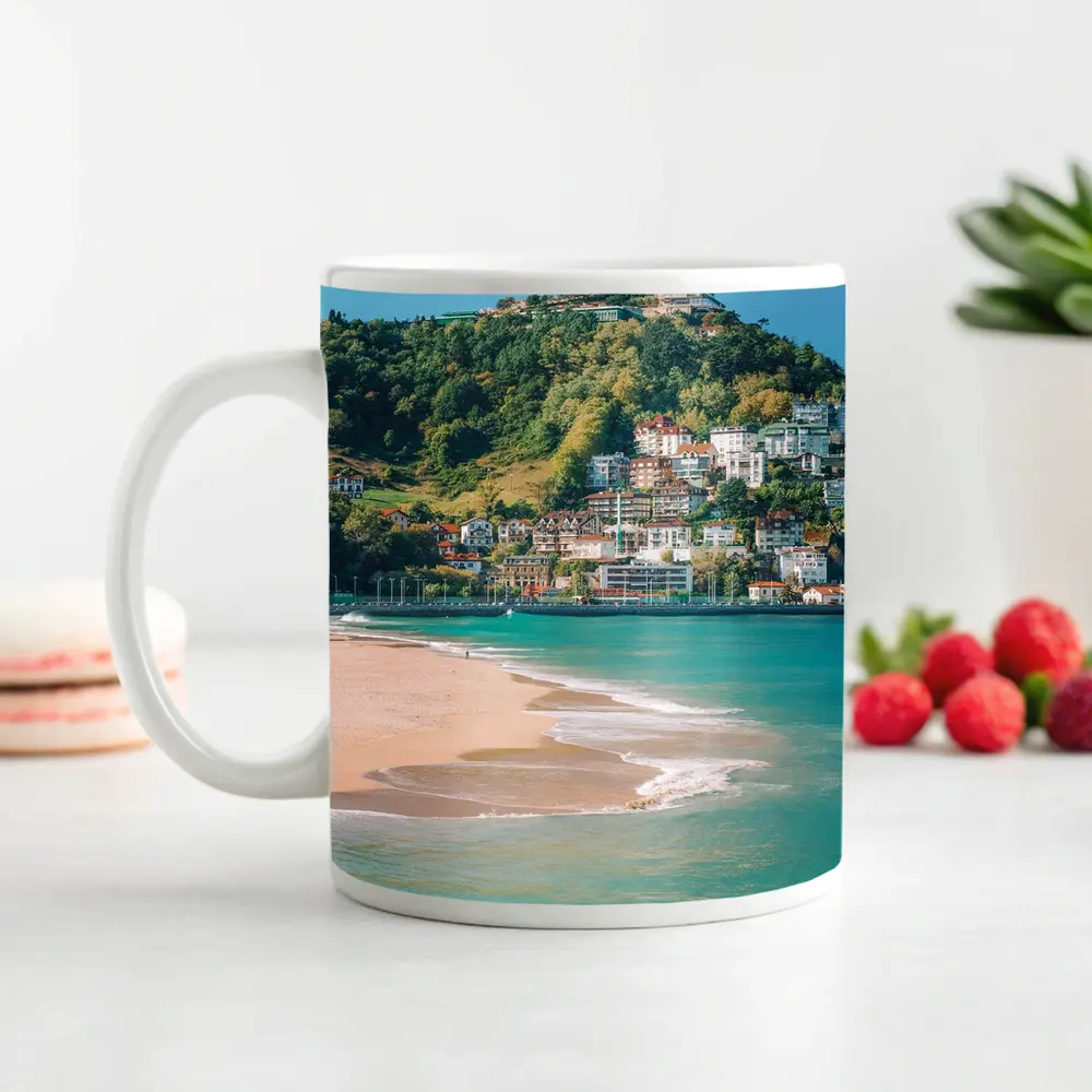San Sebastian Beach Coastal Town Hill Spain – Mugs