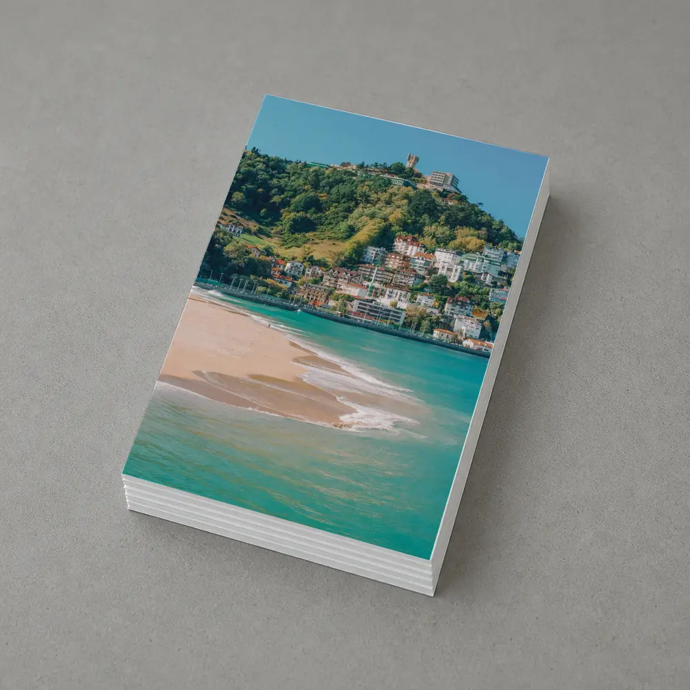 San Sebastian Beach Coastal Town Hill Spain – Postcards