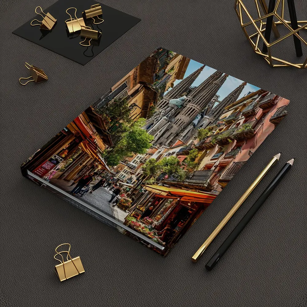 Barcelona Street Sagrada Familia Cathedral View – Notebooks