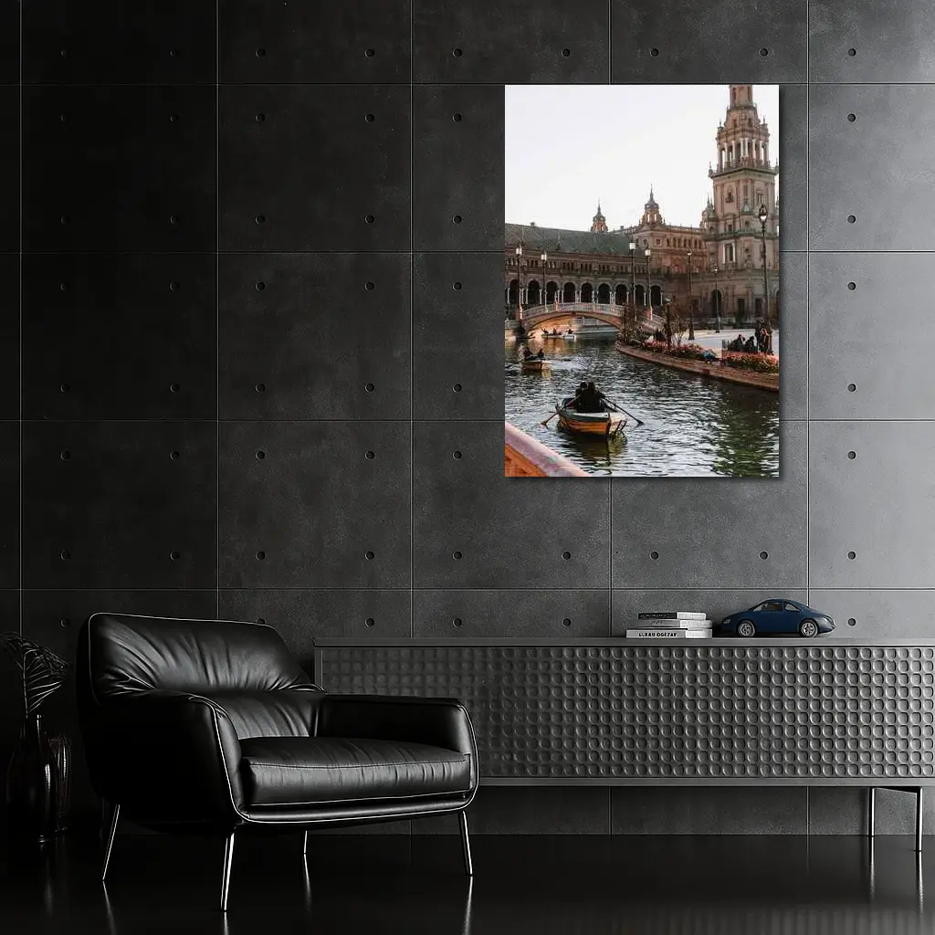 Plaza de Espana Seville Canal Rowing Boats – Wall Art